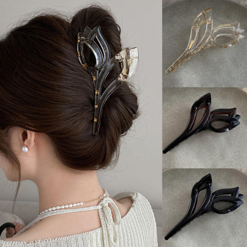 Tulip hair clip with a unique design for rent brown