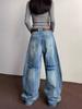 American Vintage High Street Vasket Vidde Jeans Dame 90-talls Retro Løse Motedesign Bukser Koreansk Elegant Denim Bukser Ins