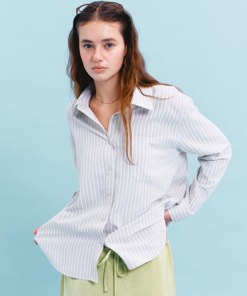 MARGARIN FINGERS Stripe Oversized Shirt (Ivory)