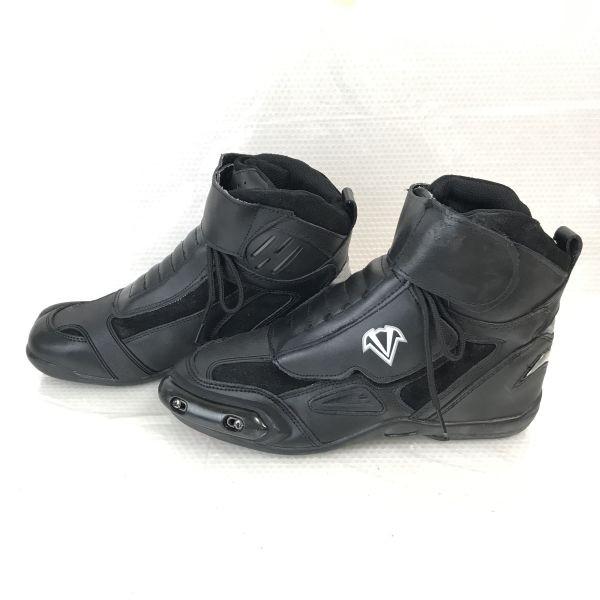 VEGA Riding Short Motorcycle Boots Size L US10 26.5-27.0cm Black On-Road Riders Cushion Shoes(USED)