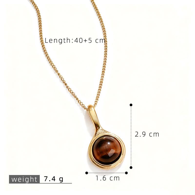 Elegant Myerard Style Tiger's Eye Braided Pendant Necklace for Women