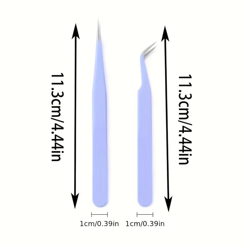 2pcs Stainless Steel Precision Tweezers Color Scrapbook Tweezers Straight and Curved Are Suitable for DIY Bead and Fine Projects