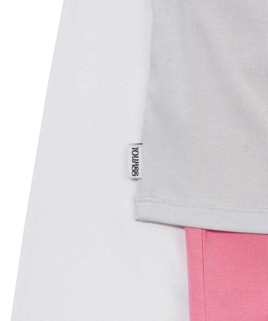 YOUHEE 3 Layered Long Sleeve T-Shirts_Pink