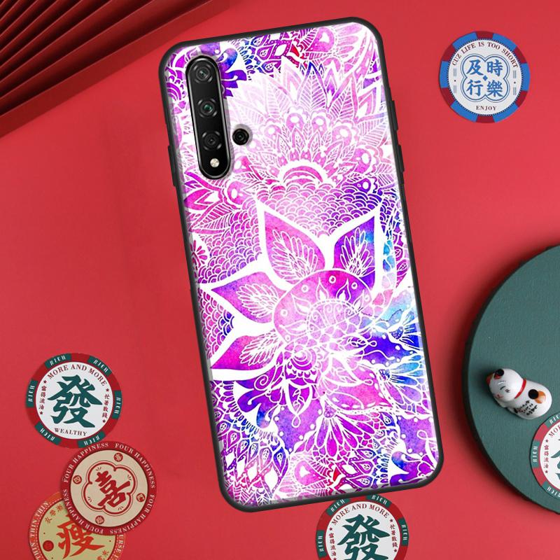 Indian Floral Henna Mandala For Huawei P20 P40 P30 Lite P60 Pro Nova 12s 11i 12i 10 9 SE 5T Y91 Y90 Y60 Y70 Y72 Y61 Case