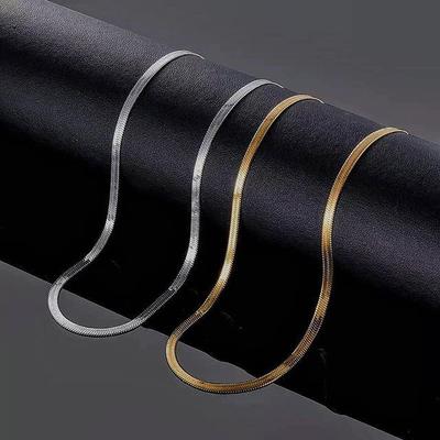 Fashion Unisex Snake Chain Women Necklace Choker Stainless Steel Herringbone Gold Color Chain Necklace for Women Jewelry Gift