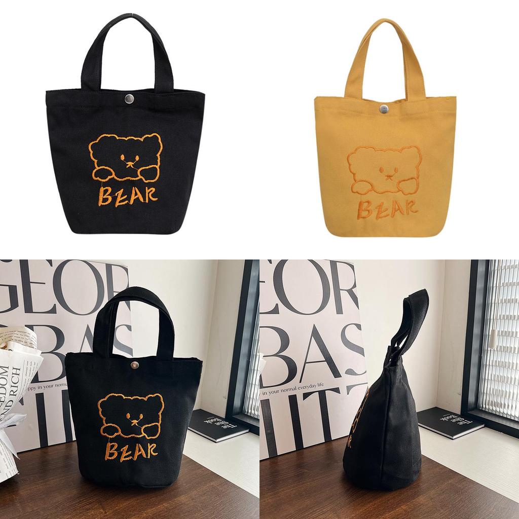 Canvas Bucket Bag For Women With Embroidery And Woven Details Perfect For Daily Casual Use