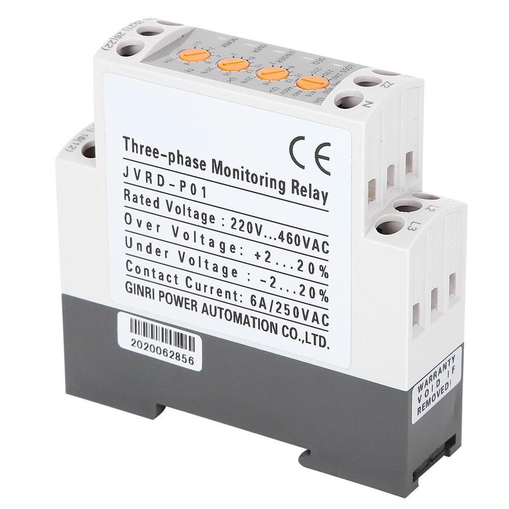 3 Phase Voltage Relay Multifunction Overvoltage and Undervoltage Monitoring Protector with LED Indic