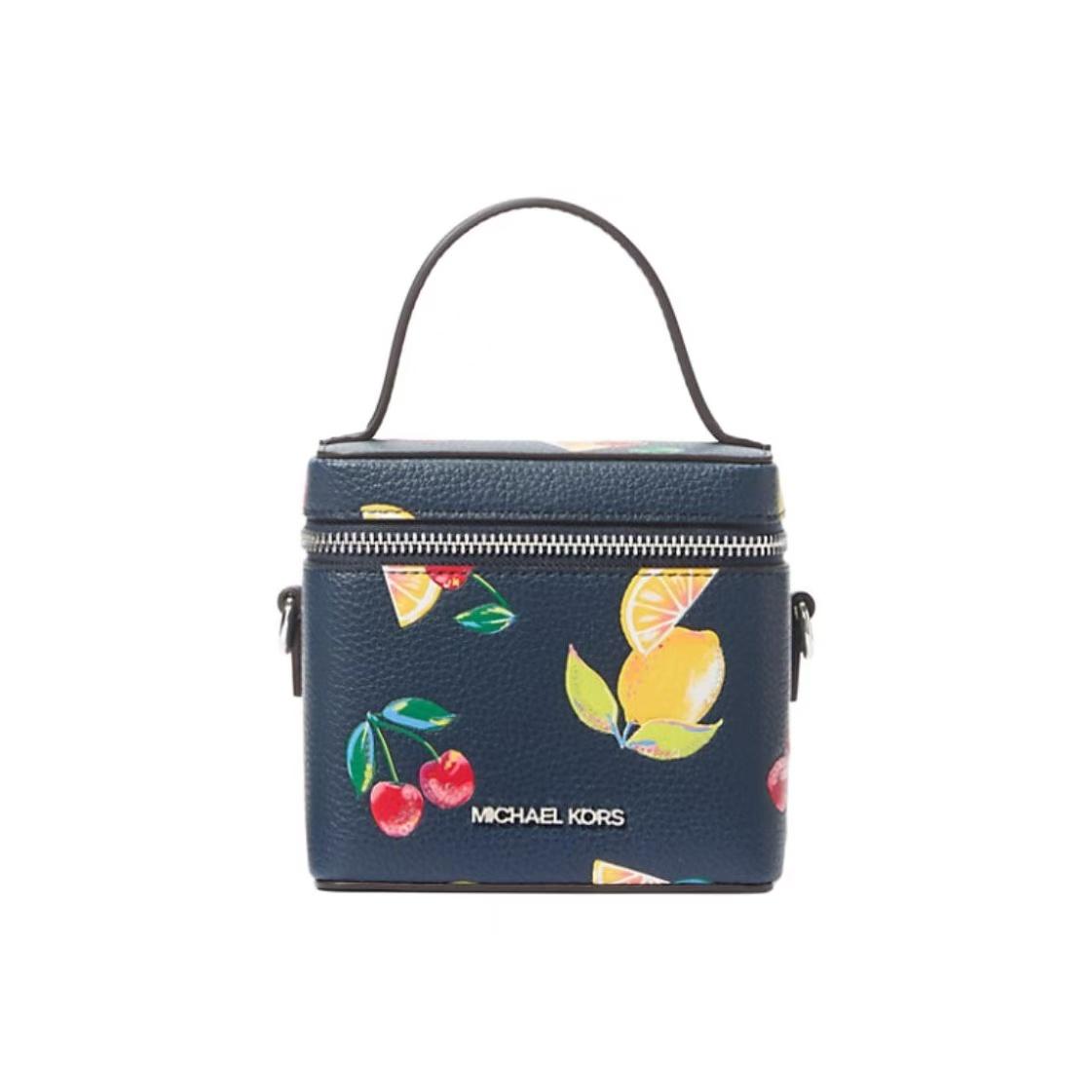 

Michael Kors Sandrine Sequin Fruit Print Zipper Closure Handbag Women Handbag Navy-Blue 35T4SD2C5L-NAVY Basic Set (Bag+Dust Bag)