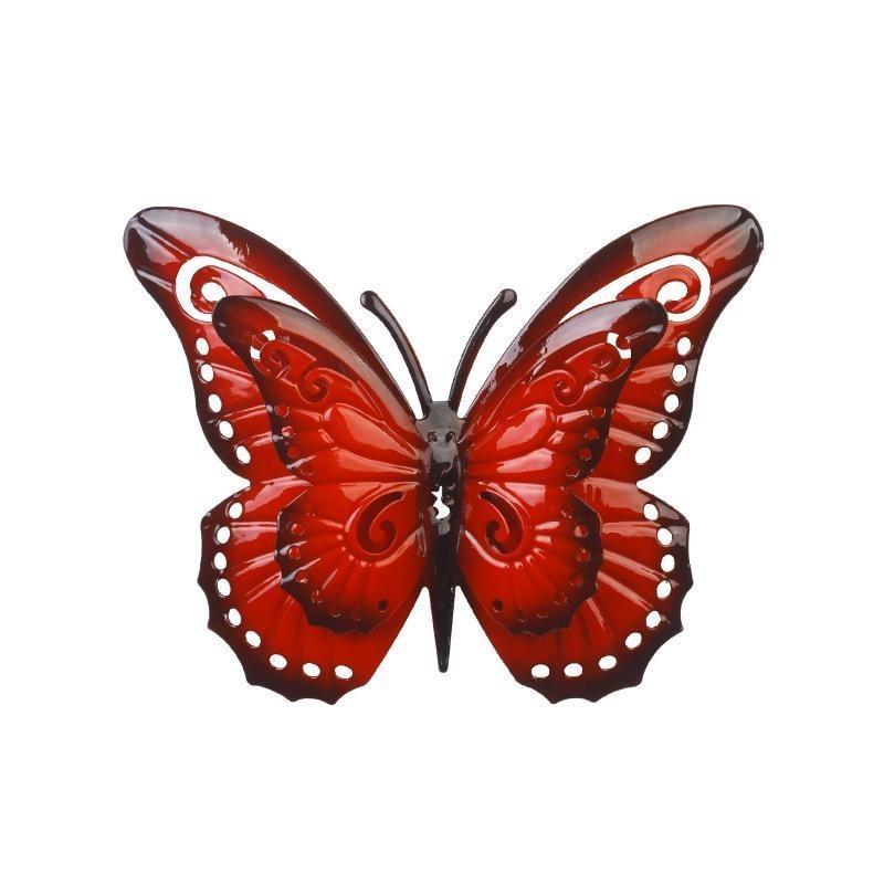Cure Butterfly Iron Art Metal Butterfly 3D Wall Decors Modern Home Garden Courtyard Decoration Sculpture Butterfly Art 8 Colors