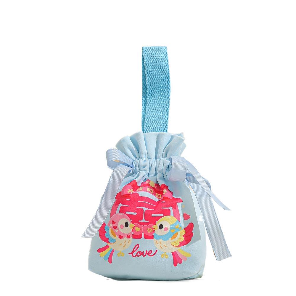 Traditional Canvas Wedding Candy Bag Tassels Drawstring New Year Gifts Bag Spring Festival Flower Chinese Style Handbag Party