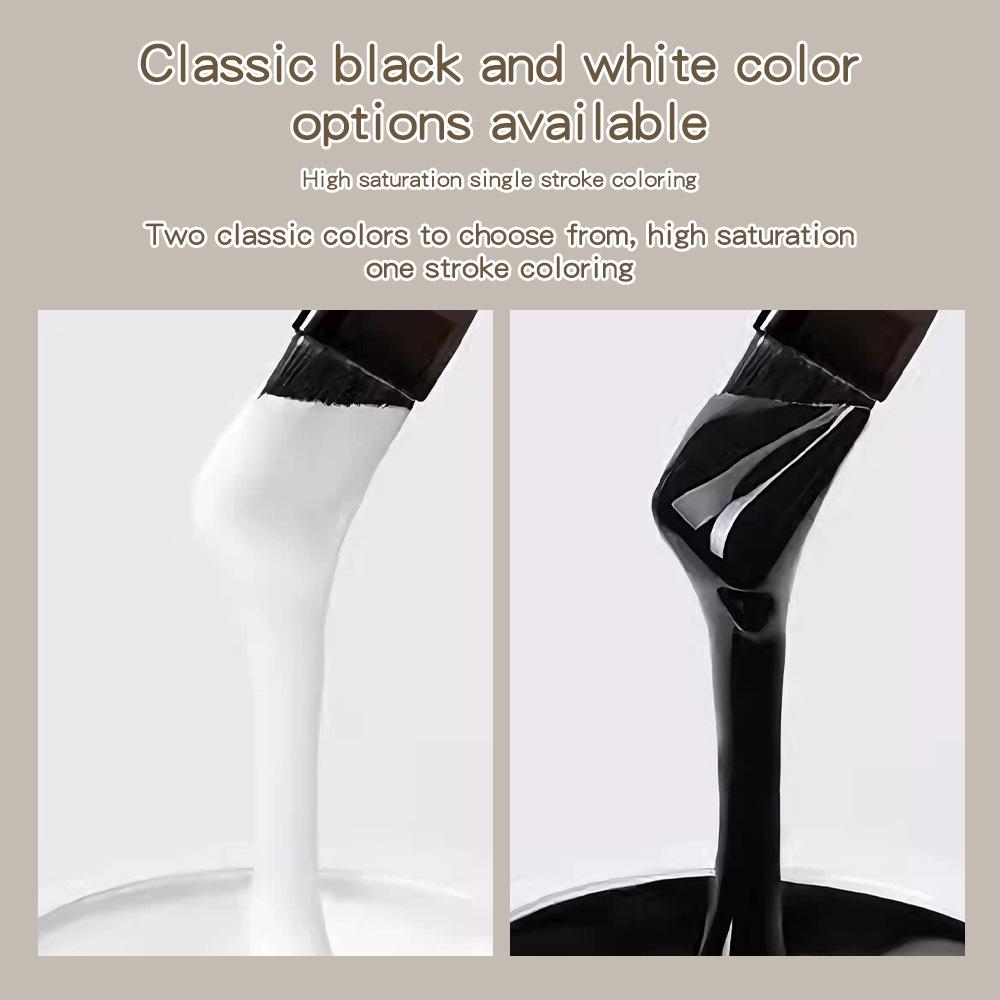 Upgraded No-Wipe Black & White Nail Stamping Gel for Solid Color Painting and Gradient Effects