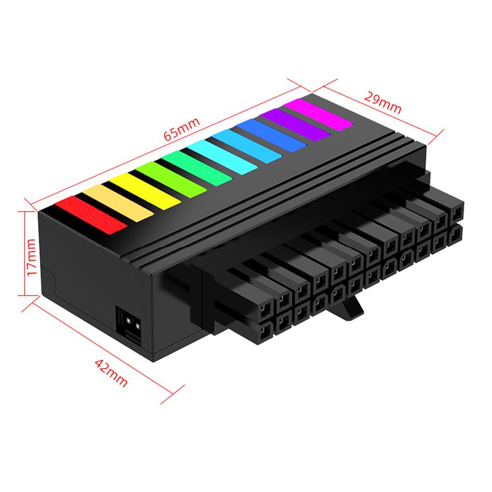 ATX 24 Pin To 90 Degree Power Plug Adapter 5V 3Pin ARGB Mainboard Motherboard Power Supply Cable Connector DIY Mounting Modular