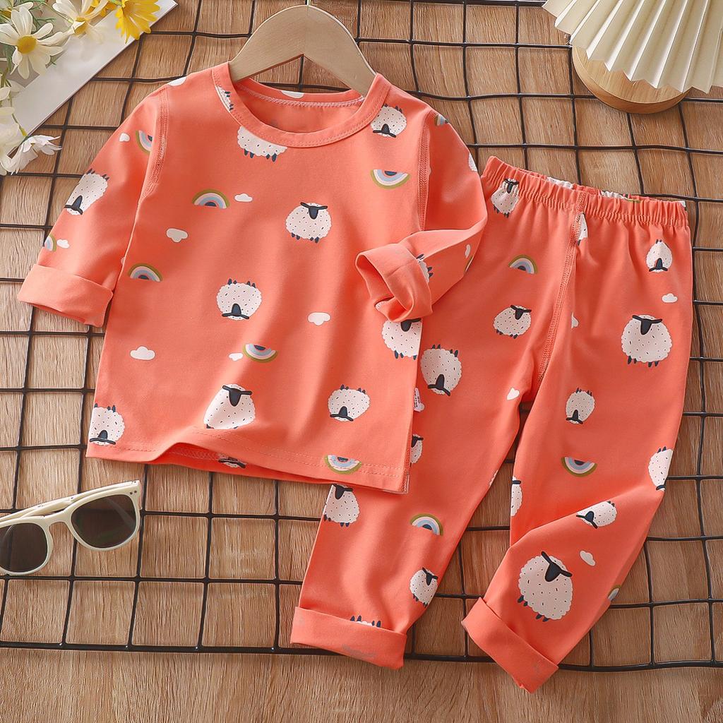 Kinder Baumwolle Langarm Pyjama Set Thermounterwäsche Weiche Bequeme Nachtwäsche Homewear A Klasse Sicherheit Kinder Loungewear