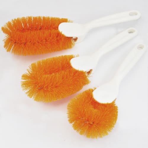 Takasago Honest Trash Brush, Hard, Medium, with Handle, Orange