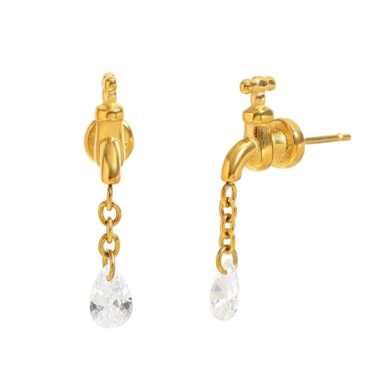 

Creative Ear Jewelry Faucet Shape Studs Earring Ears Pin Stainless Steel Texture Suitable for Creative Personalities 1