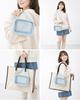 MuGaoDee Plush Pouch, 20cm, 3-Way Ita Bag, Clear, Large, Holds 2 Plushies, Perfect for Oshi-Katsu Activities, Events, and Carrying, Transparent PVC,