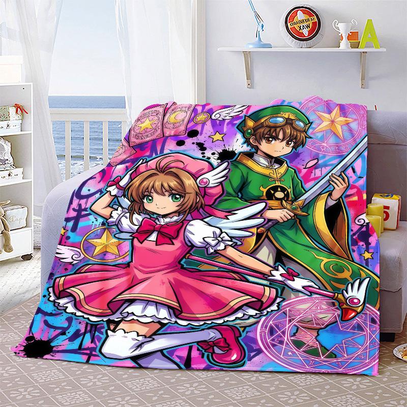 Cardcaptor Sakura Cozy Blanket Flannel Throw Soft Warm Lightweight Bed Sofa Blanket for Home Decor -QJY