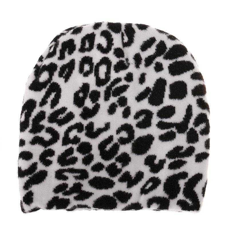 European and American Striped Knitted Hat Pullover Hat Autumn and Winter Headband Set Warm Black and White Element Cow Wool Hat