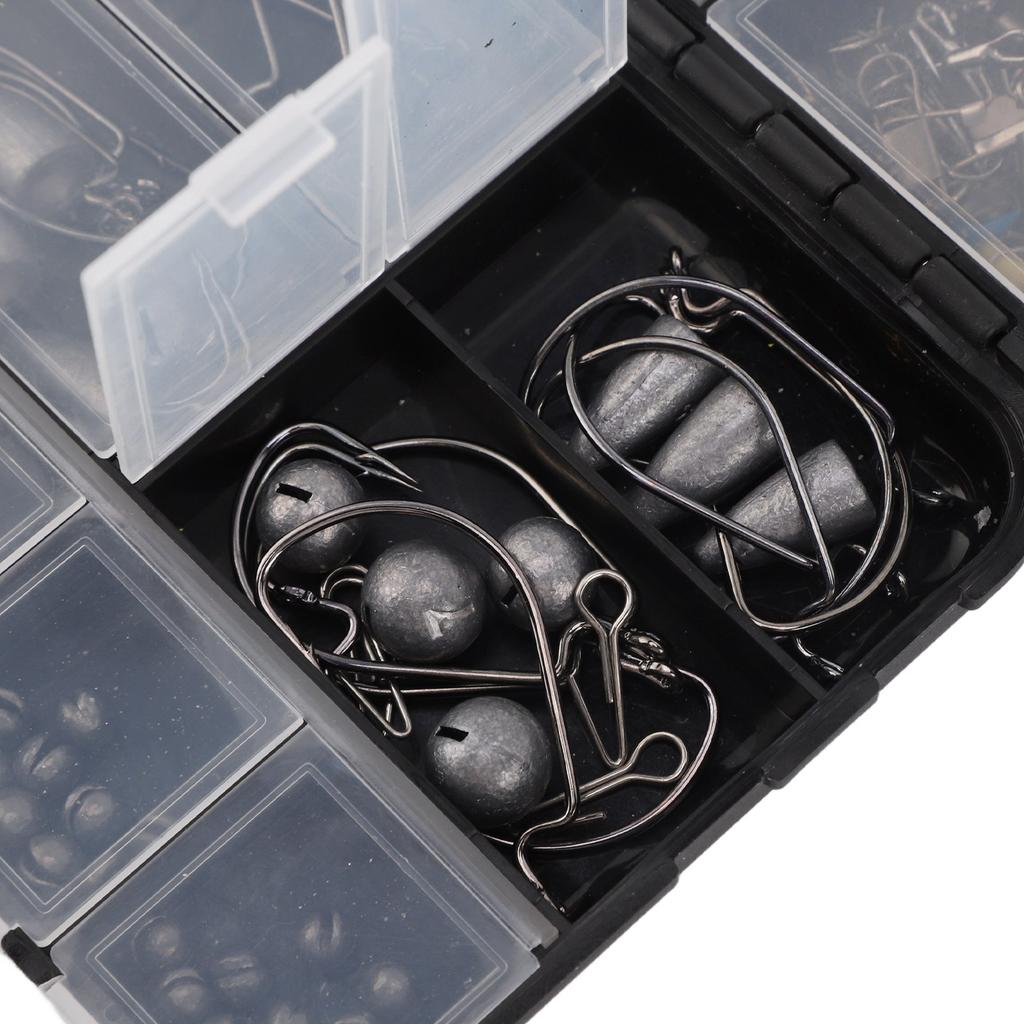 Fishing Hook Accessories Set ABS Easily Assemble Fishing Swivels Split Shot Sinkers Kit for Sea Rock Fishing