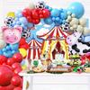 110pcs Red Blue Farm Animal Themed Balloon Garland Arch Kit,suitable for Birthday Farm Themed Birthday Party Decoration Supplies