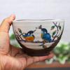 Waza No Kura Stylish Kutani Ware Tea Bowl with Kingfisher Design, Perfect for Ochazuke (Rice Bowls), High-Quality Japanese Tableware, Birthday Gift