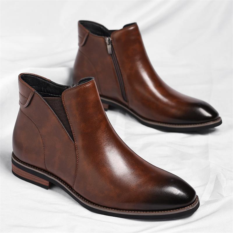 Handmade Leather Men's Chelsea Boots Leisure Walk Botas Fashion Casual Business High Top Shoes Ankle Boots Formal Dress Footwear