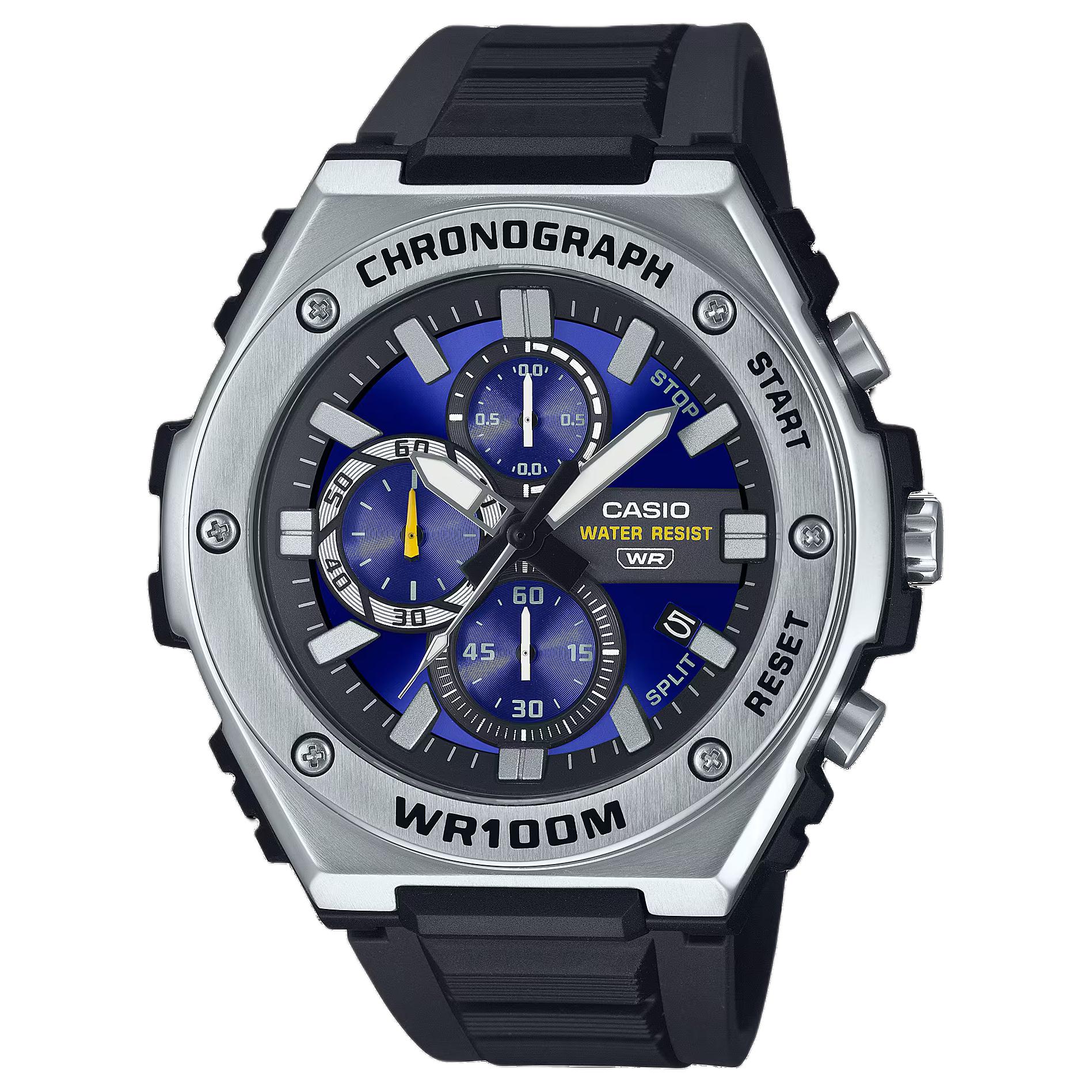 CASIO STANDARD Водонепроницаемые 100м Кварцевый Механизм Ремешок из Смолы Часы Мужские Синий Циферблат MWA-300H-2AV Blue Dial