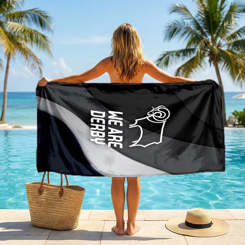 Toalla de Playa de Fútbol Derby County Suave Microfibra Toalla de Verano Secado Rápido Absorbente para Playa Piscina Viaje