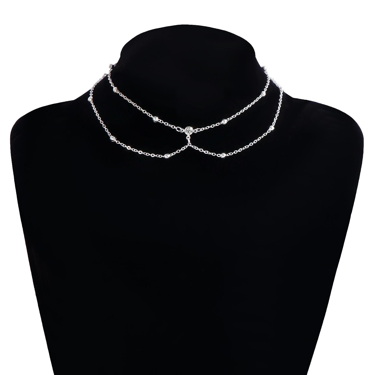 

Sexy Beach Body Jewelry: Exaggerated Tassel Necklace with Flash Diamond Pendant for a European and American Casual Look