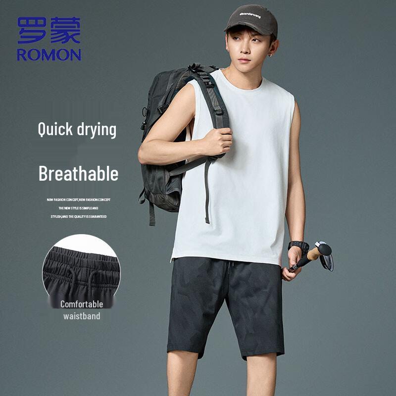 

ROMON Men s Summer Quick-Dry Loose Elastic Casual Cooling Shorts 3XL