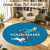 Tintin Personalized Round Rug Support Custom Name, Soft Home Decor Mat