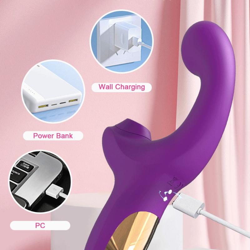 20 Speeds Powerful Dildo Vibrator Women Clit Nipple Sucker Vacuum Clitoris Stimulator Adults Goods Finger Wiggling Adults Sex Toy Climax Masturbator