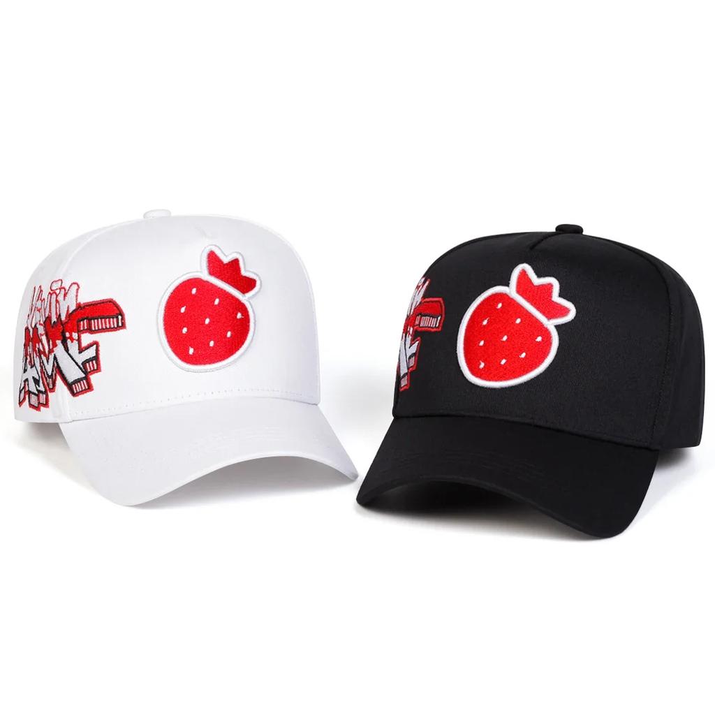 Baseball Stitching Embroidered Strawberry Neutral Gender Women Men For Caps Spring And Autumn Outdoor Adjustable Casual Hats Sunscreen Hat Sports
