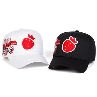 Baseball Stitching Embroidered Strawberry Neutral Gender Women  Men For Caps Spring And Autumn Outdoor Adjustable Casual Hats Sunscreen Hat Sports