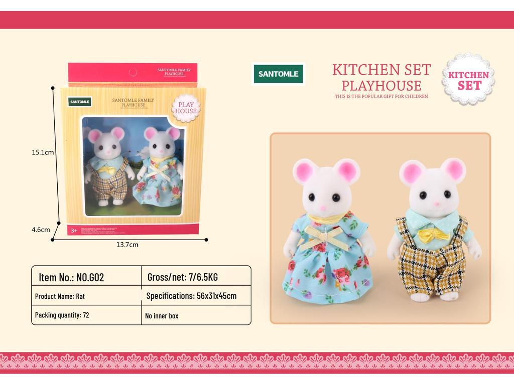 Senbel Mini Rabbit Doll Clothes Accessories for Children's Play House Set