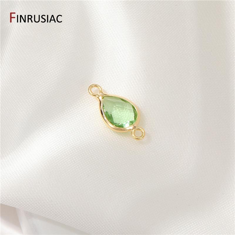 DIY Pendant Necklace Making Accessories 14K Gold Plated Brass Zircon Geometric Charms For Women Jewelry Making Supplies