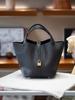 Picotin22 Half-Handmade Cowhide Strap Weave Top Handle Tote Bag For Women