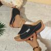 Sandalias de Deslizamiento Cómodas de Tacón de Bloque para Mujer Tallas Grandes, Zapatos Sencillos Fáciles de Poner