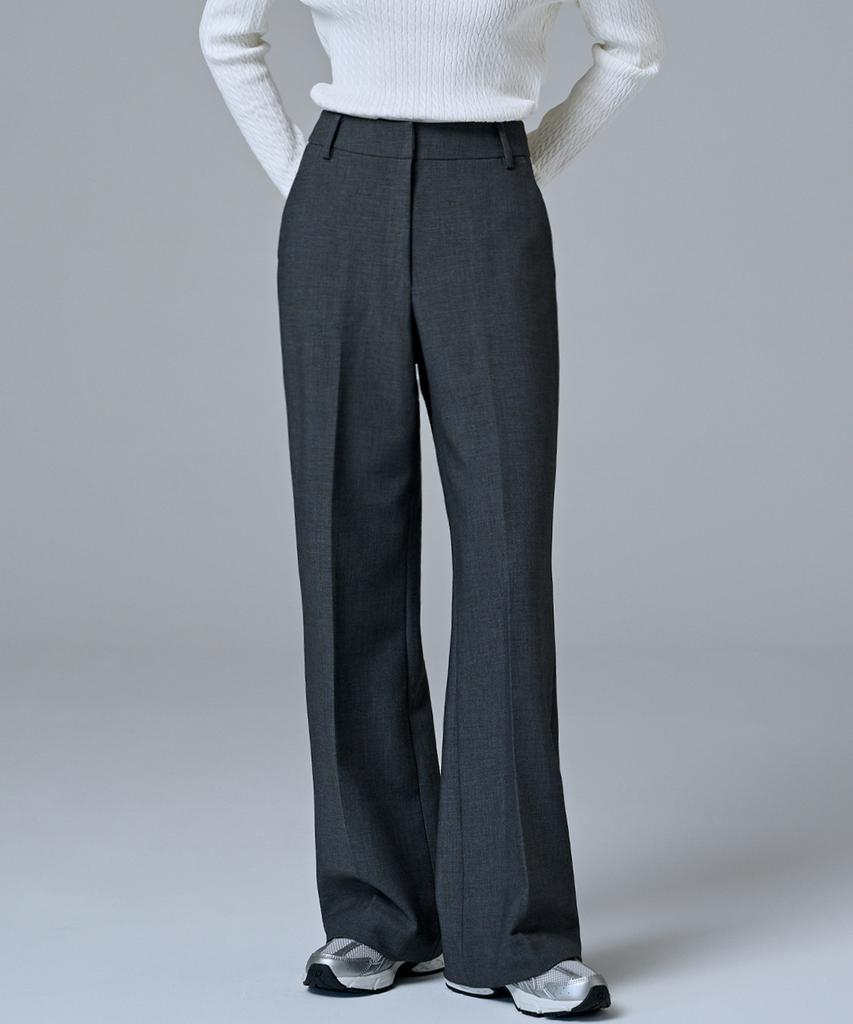 MALOUPE 2164 Stretch Flare Pants (Dark Gray)