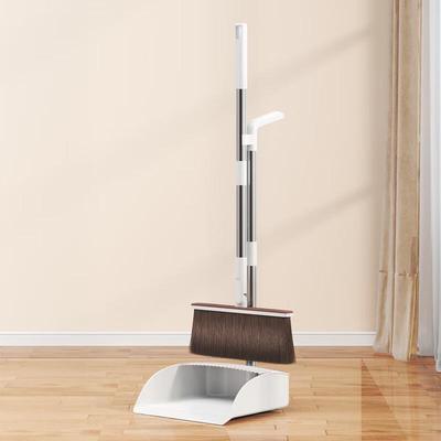 Soft Bristle Broom and Dustpan Set with Scraper