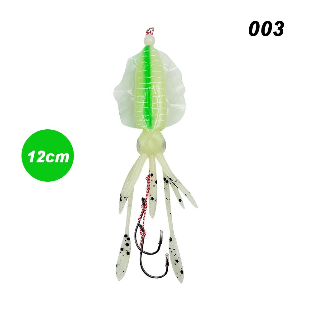 1PC 10/12/15CM Simulated Squid Lure Bait With Double Hook Sea Fishing Luminous Fake Bait Fishing Supplies