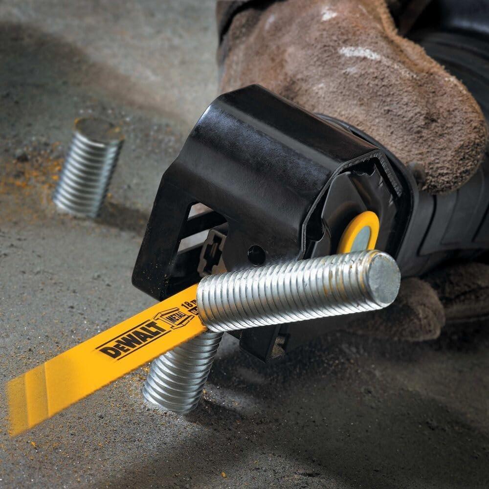 DEWALT Reciprocating Saw Blades 9-Inch 14 TPI Heavy Duty Bi-Metal Metal Cutting Sawzall Blades for Thick Metal Stainless Steel 5-Pack DWAR9114