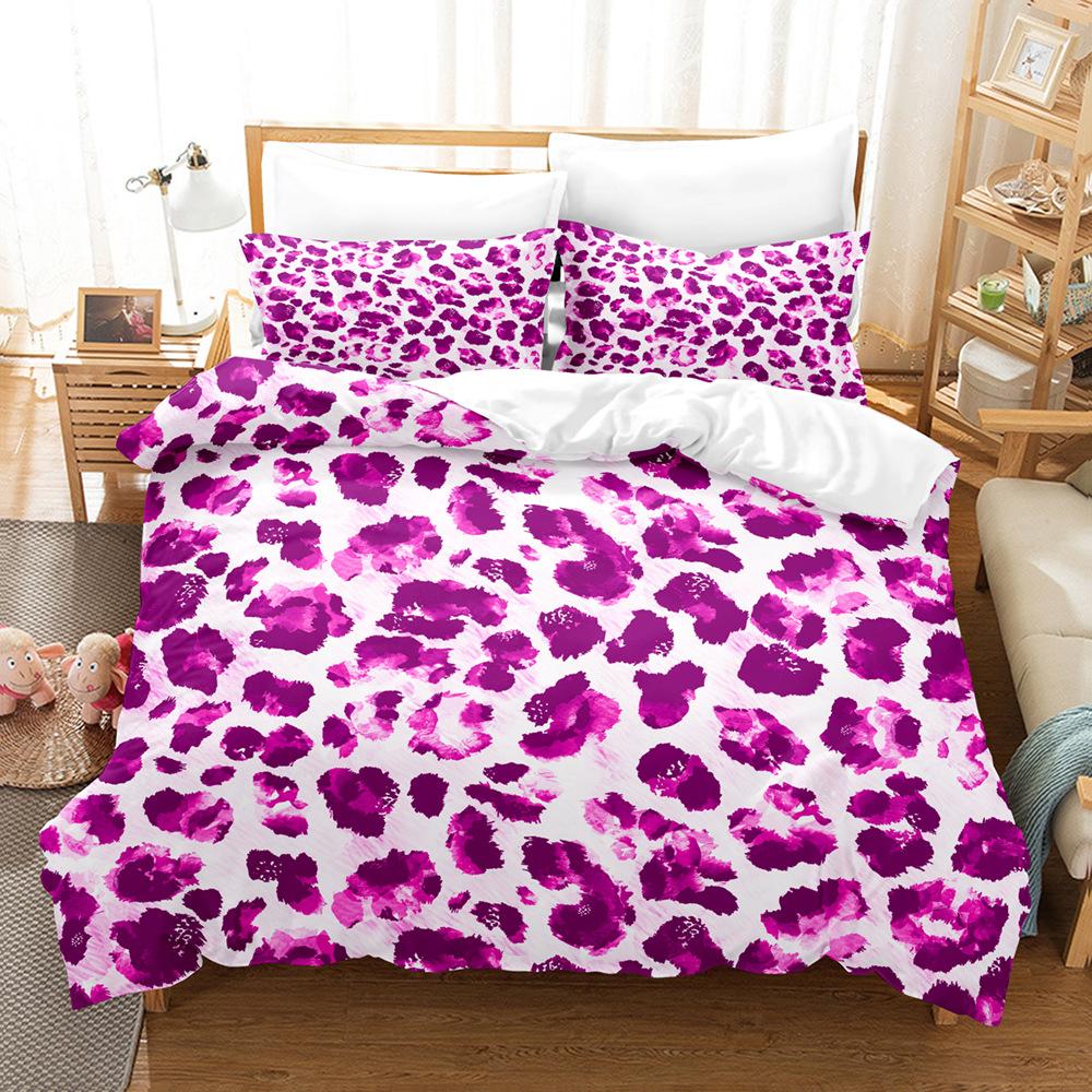 3D Digital Printing Leopard Print Series Three-Piece Set To Print Bedding Kit