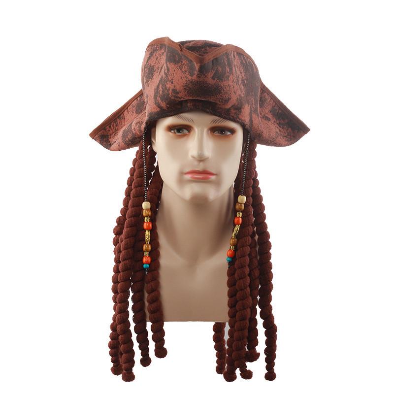 Пиратская шляпа капитана Джека с коричневой веревкой для Хэллоуина и тематических вечеринок