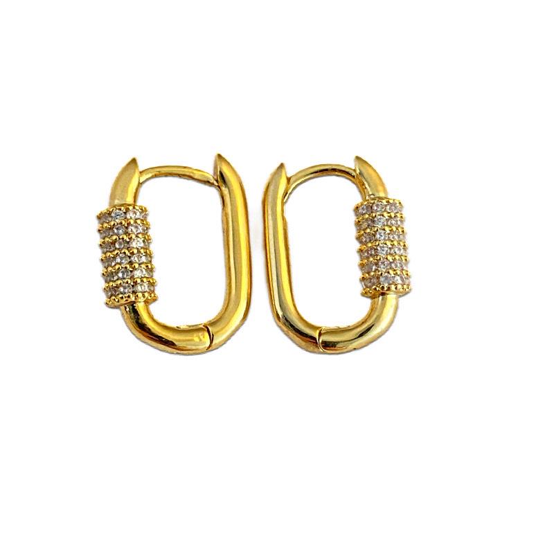2024 High-End Oval Zircon Geometric Earrings: New Luxury Fashion Design