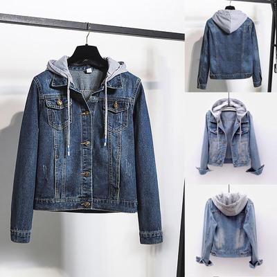 Casual Coat Women's Fashion Long Sleeve Pocket Button Denim Jacket Short Coat Plus Size