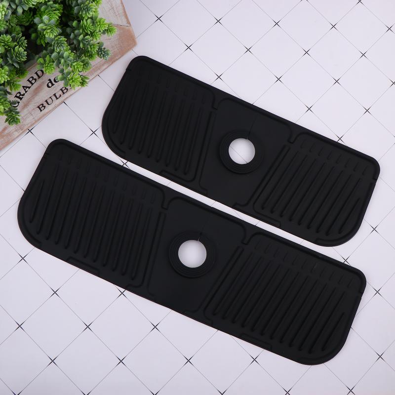 Kitchen Silicone Faucet Mat Bathroom Drain Soap Box Free Punch Drain Rack Washing Table Soap Tray Countertop Protector