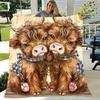 1Pc  Vintage Pets Family Gathering Throw Blanket Warm Soft Cozy Flannel Blanket For Cat Dog Lovers Home Decor