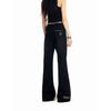 Low waist black slim fit straight rivet jeans American retro autumn pants micro-flared trousers mopping pants cotton