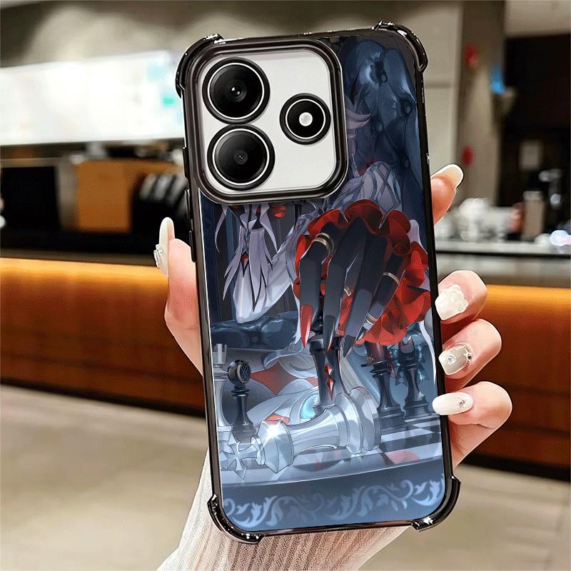 Genshin Impact Arlecchino Plating Phone Case For Xiaomi Redmi Note 14 15 Pro Plus 13 12 11 11S 11T 10 9S 9 5G Anti-Fall Airabag